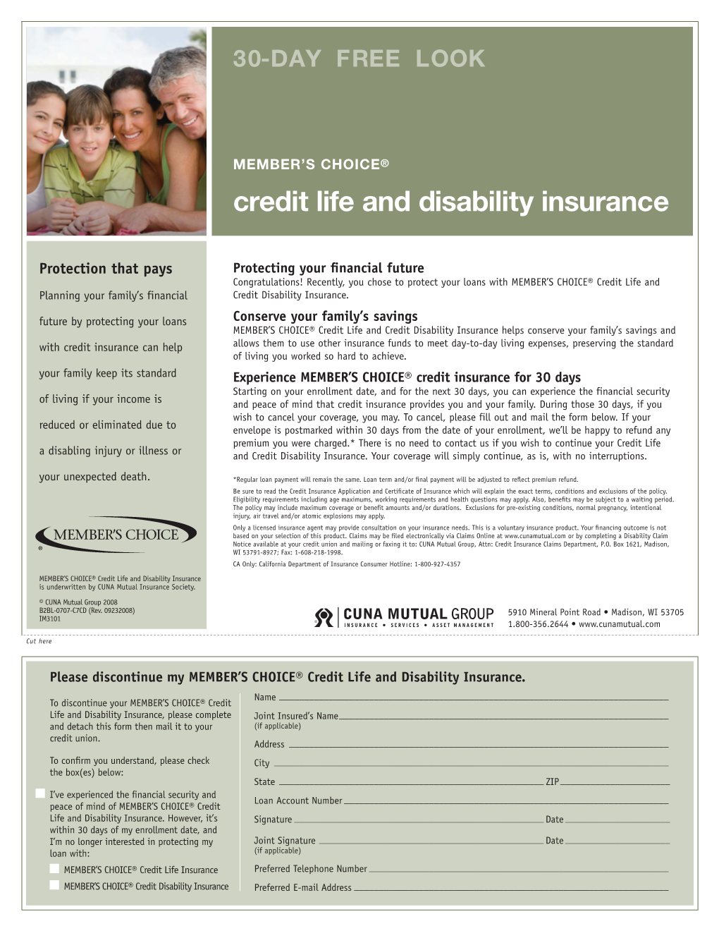 Credit Life and Disability Insurance