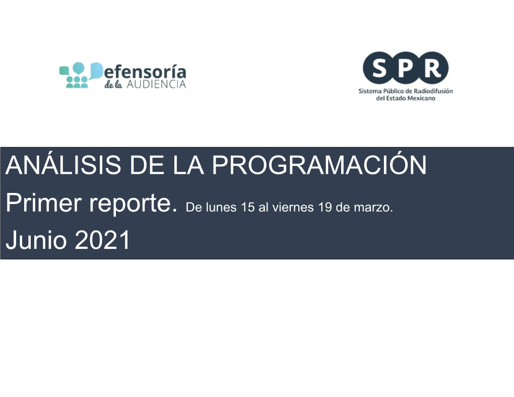 ANÁLISIS DE LA PROGRAMACIÓN Junio 2021