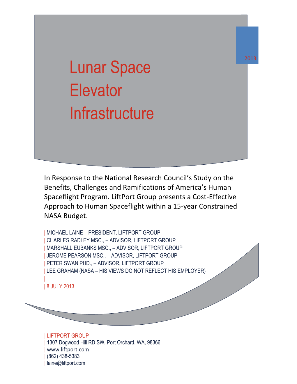 Lunar Space Elevator Infrastructure