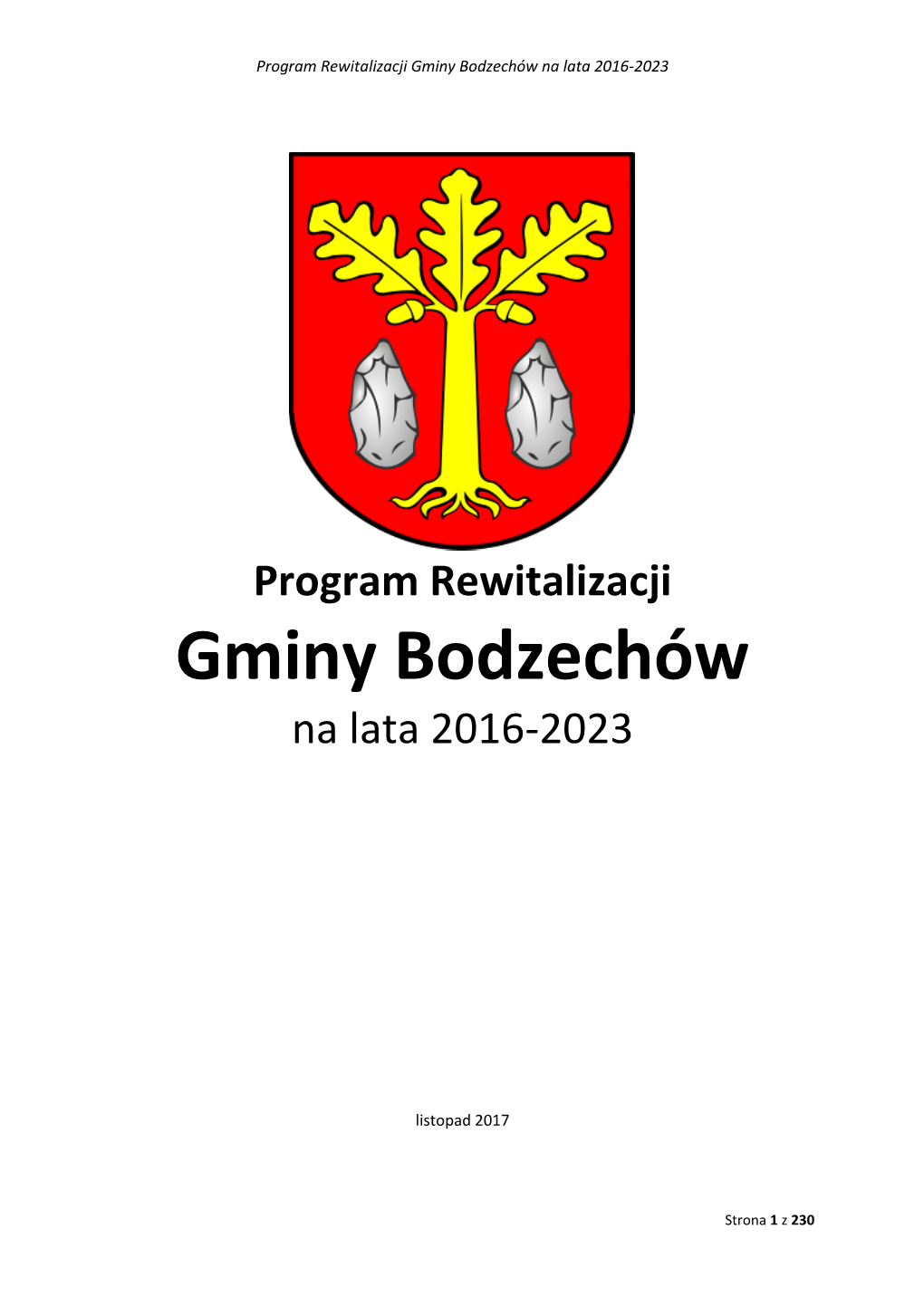 Program Rewitalizacji Gminy Bodzechów Na Lata 2016-2023