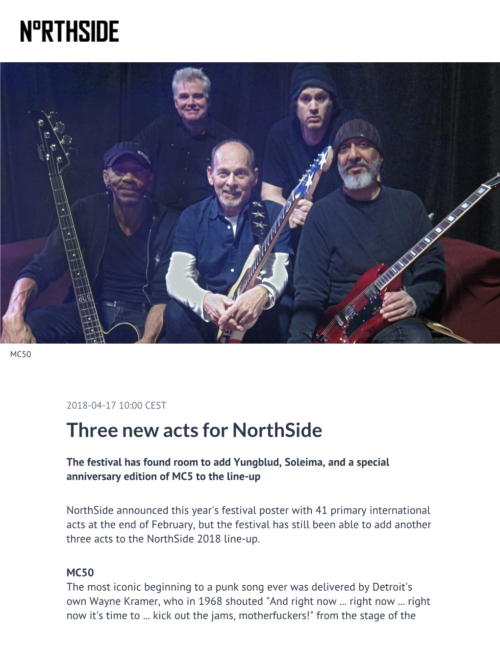 Three New Acts for Northside