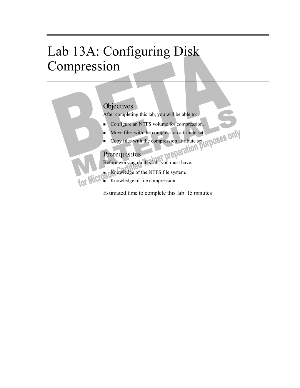 Lab 13A: Configuring Disk Compression