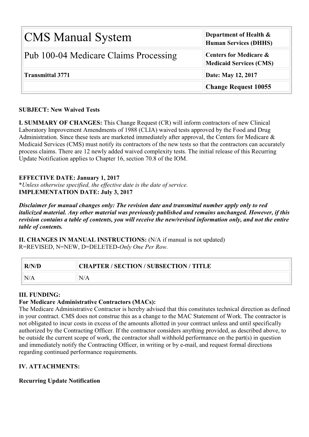 Transmittal 3771, Claims Processing