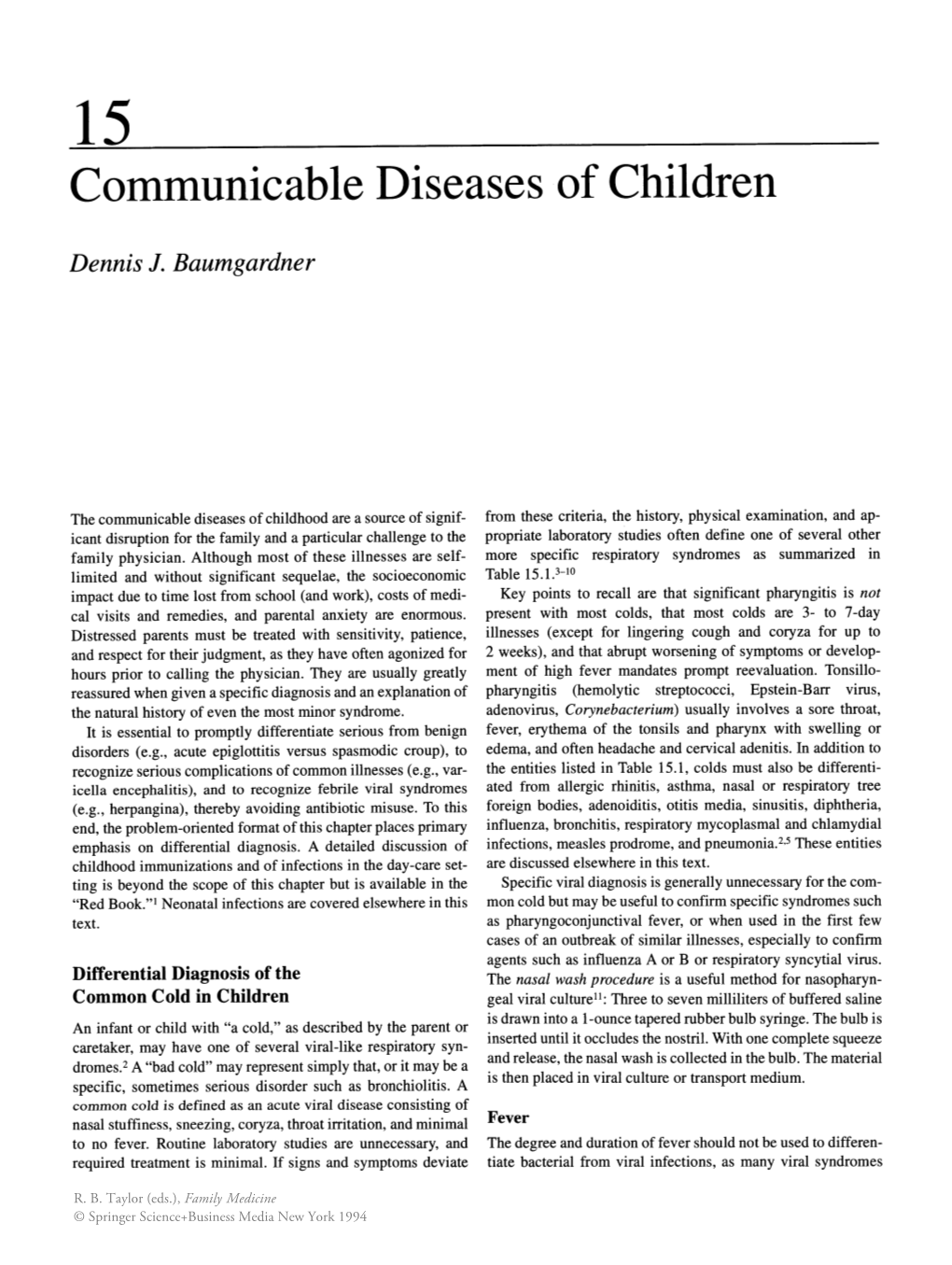 Communicable Diseases of Children