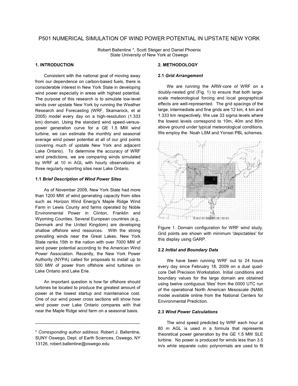 P501 Numerical Simulation of Wind Power Potential in Upstate New York