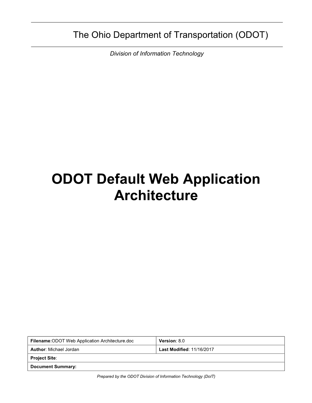 ODOT Default Web Application Architecture