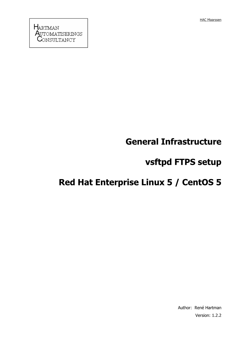 General Infrastructure Vsftpd FTPS Setup Red Hat Enterprise Linux 5