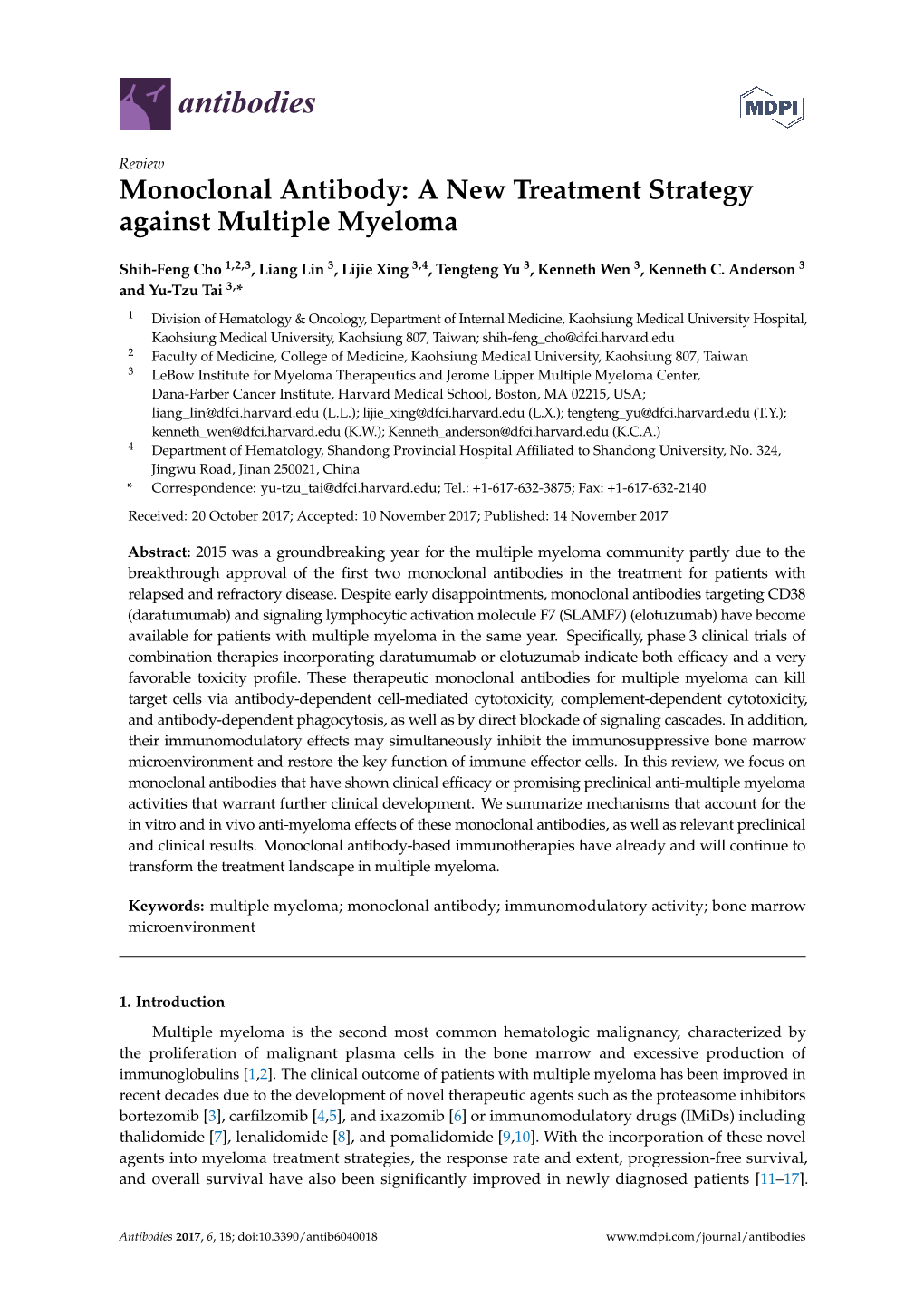 Monoclonal Antibody: a New Treatment Strategy Against Multiple Myeloma