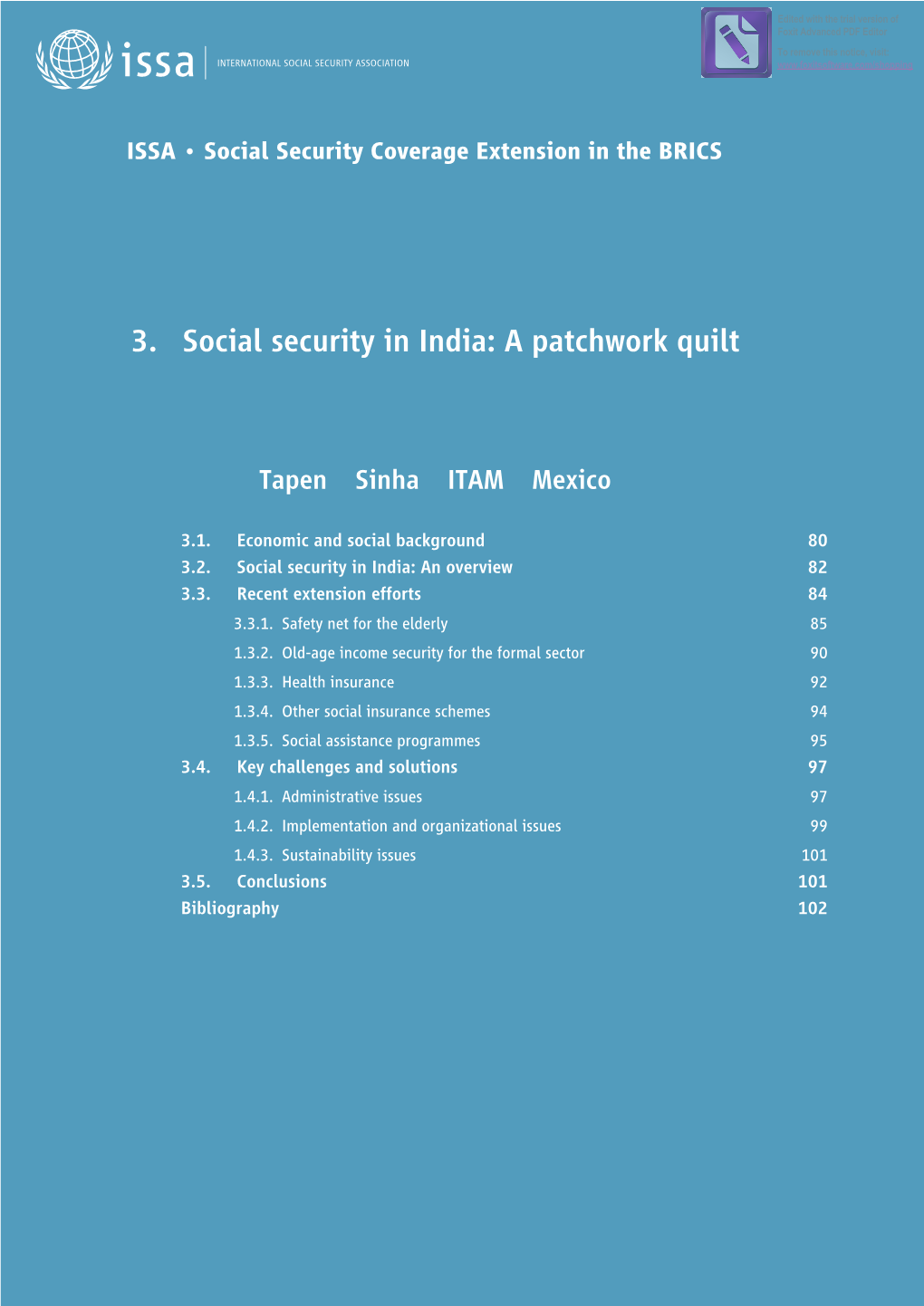 3. Social Security in India: a Patchwork Quilt