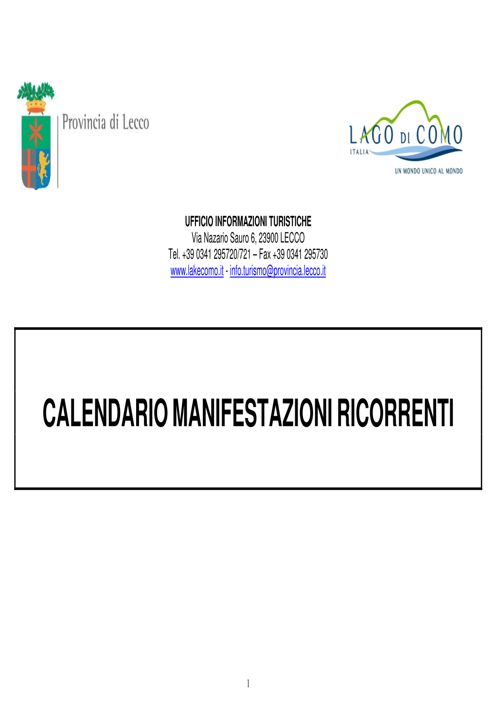 Manifestazioni Ricorrenti Con Descrizione