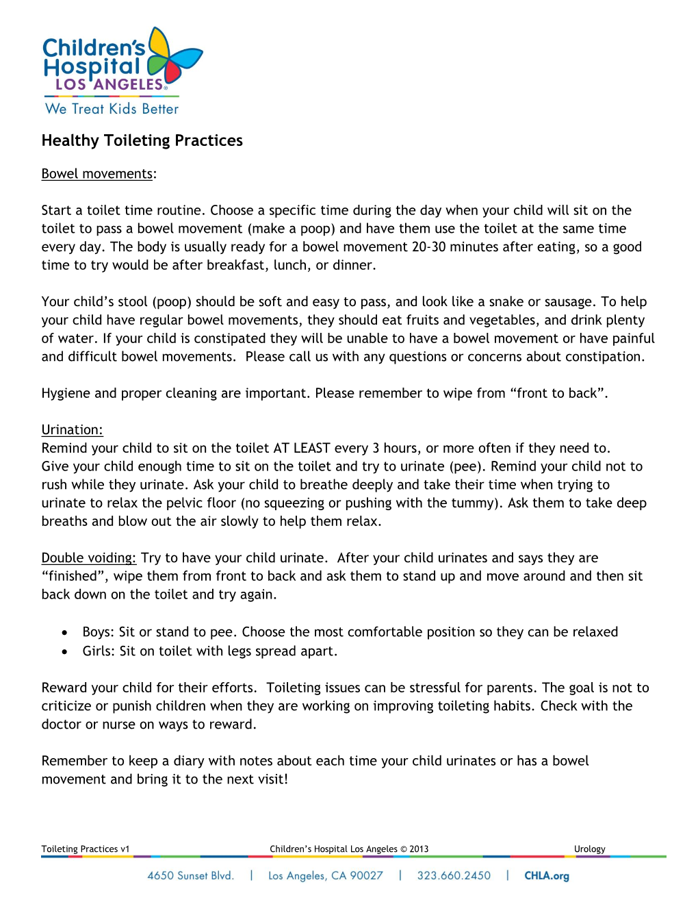 Healthy Toileting Practices