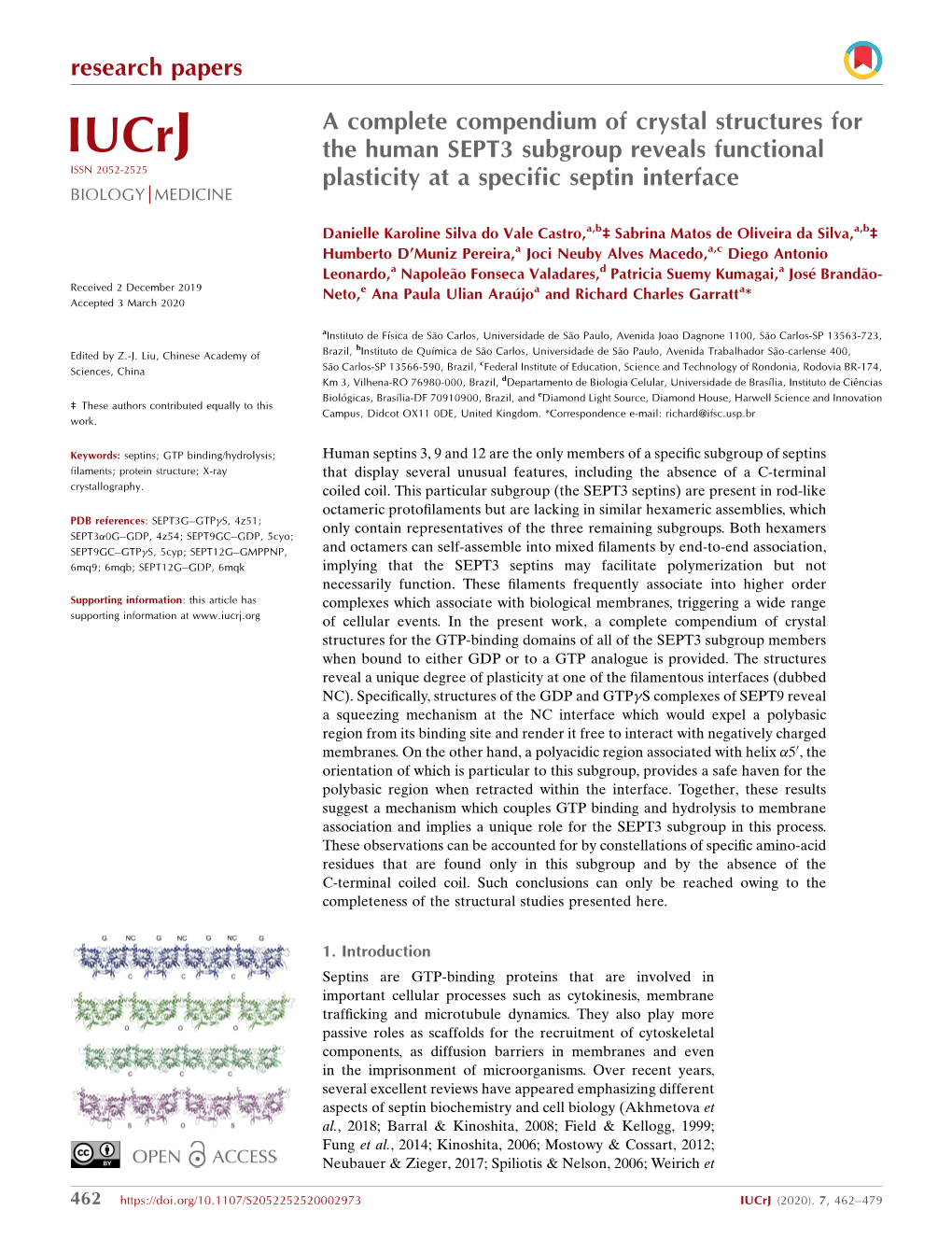 A Complete Compendium of Crystal Structures for the Human SEPT3 Subgroup Reveals Functional Plasticity at a Specific Septin Inte