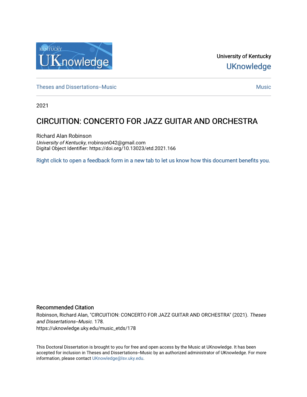 Circuition: Concerto for Jazz Guitar and Orchestra