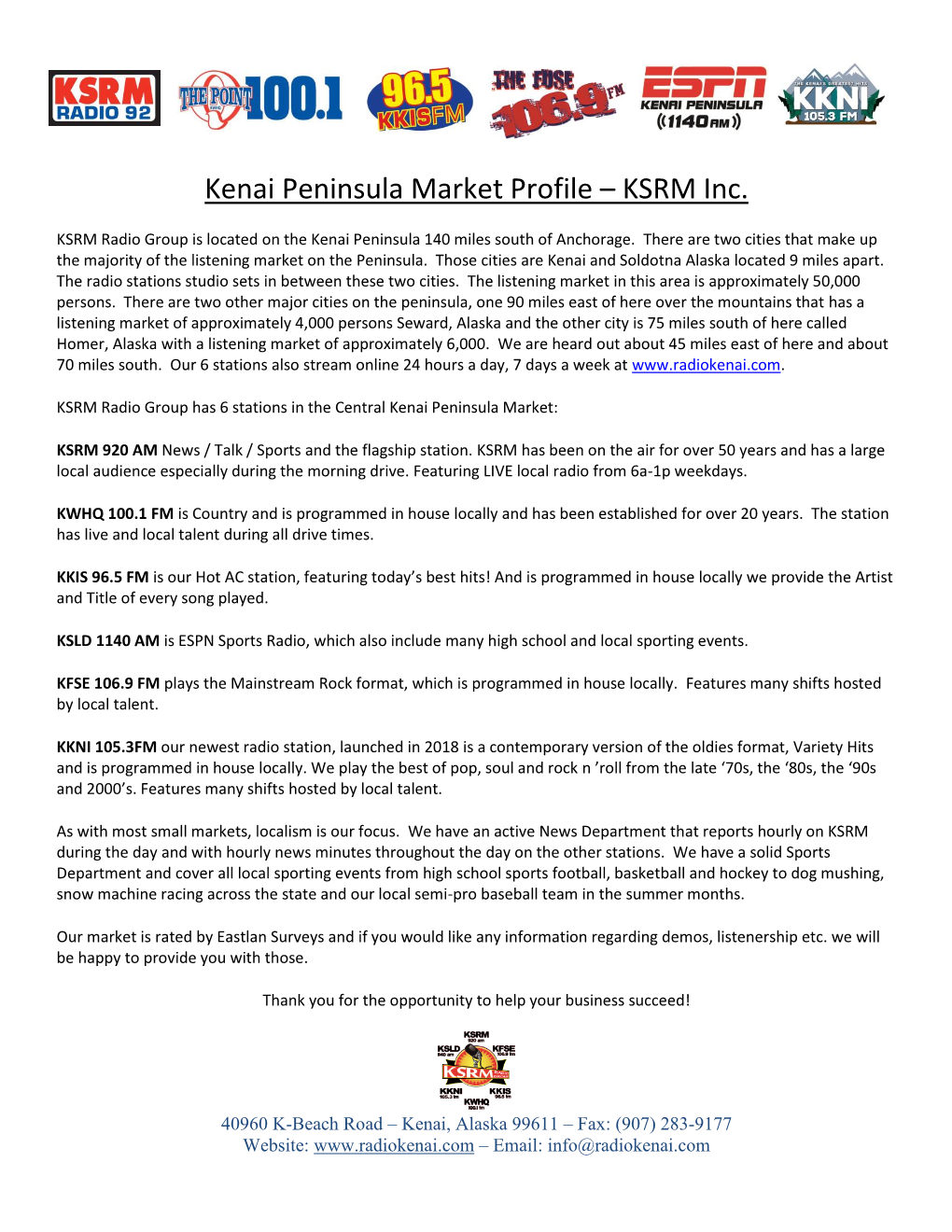 2020 Kenai Peninsula Market Profile