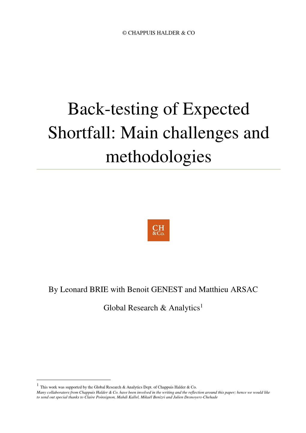 Back-Testing of Expected Shortfall: Main Challenges and Methodologies