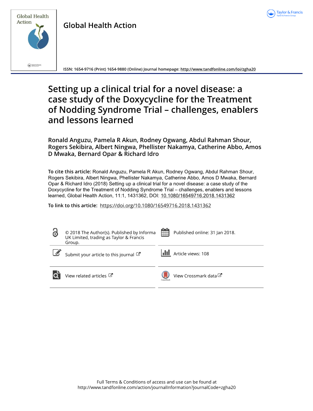 Setting up a Clinical Trial for a Novel Disease: a Case Study Of