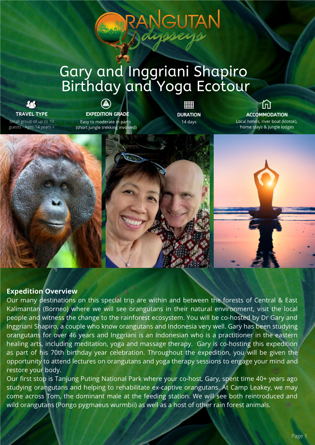 Gary and Inggriani Shapiro Birthday and Yoga Ecotour