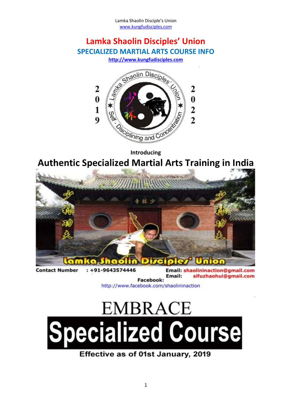 Authentic Specialized Martial Arts Training in India