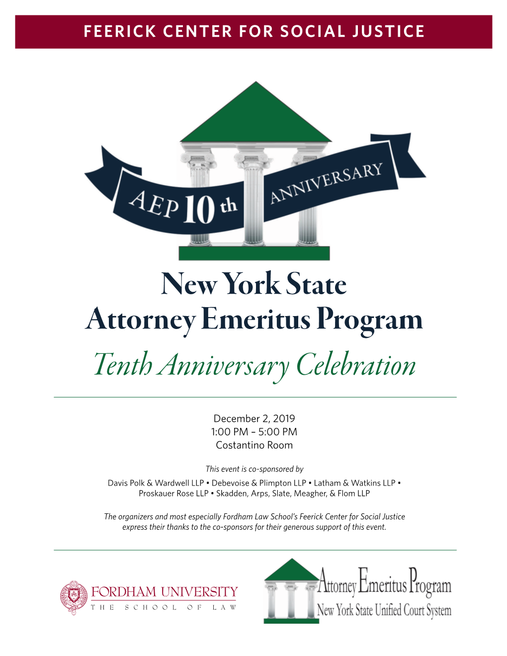 New York State Attorney Emeritus Program Tenth Anniversary Celebration