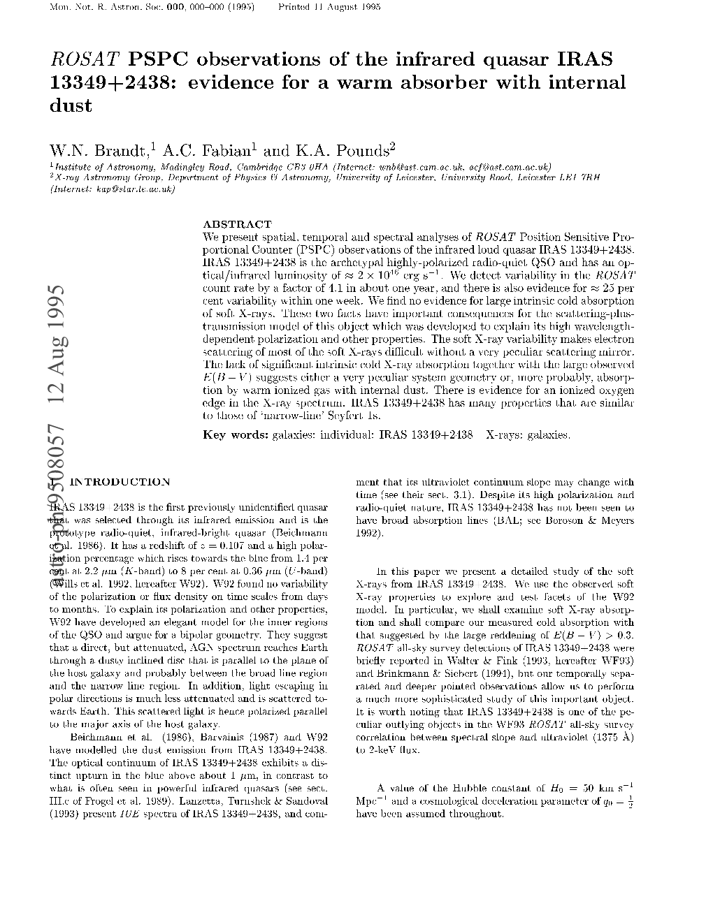 ROSAT PSPC Observations of the Infrared Quasar IRAS 13349