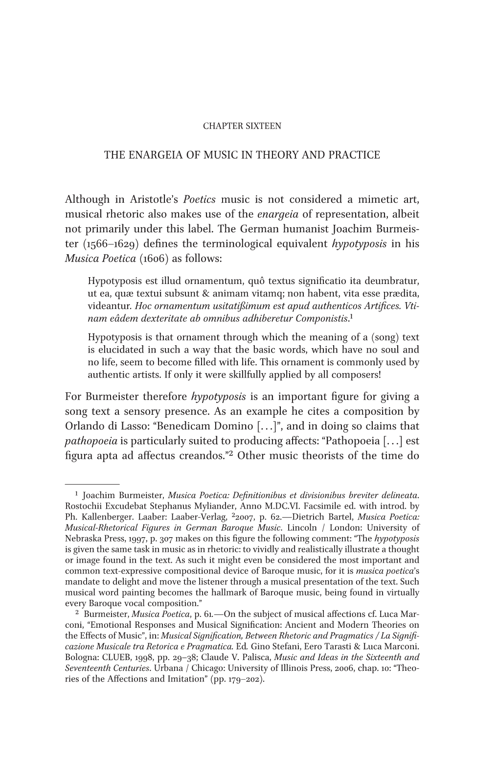 The Enargeia of Music in Theory and Practice Although in Aristotle's