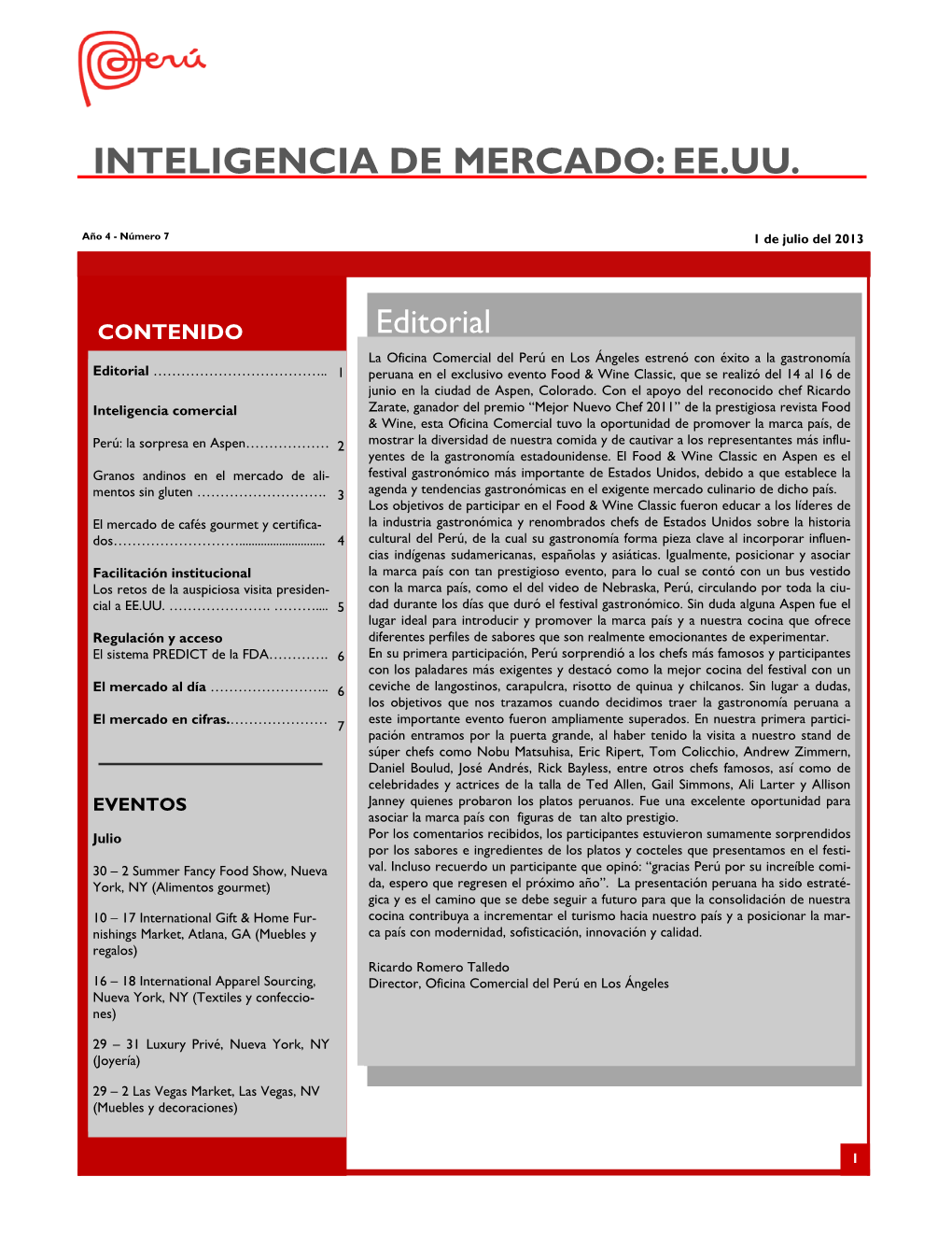 Inteligencia De Mercado EE.UU. A4 N7 2013