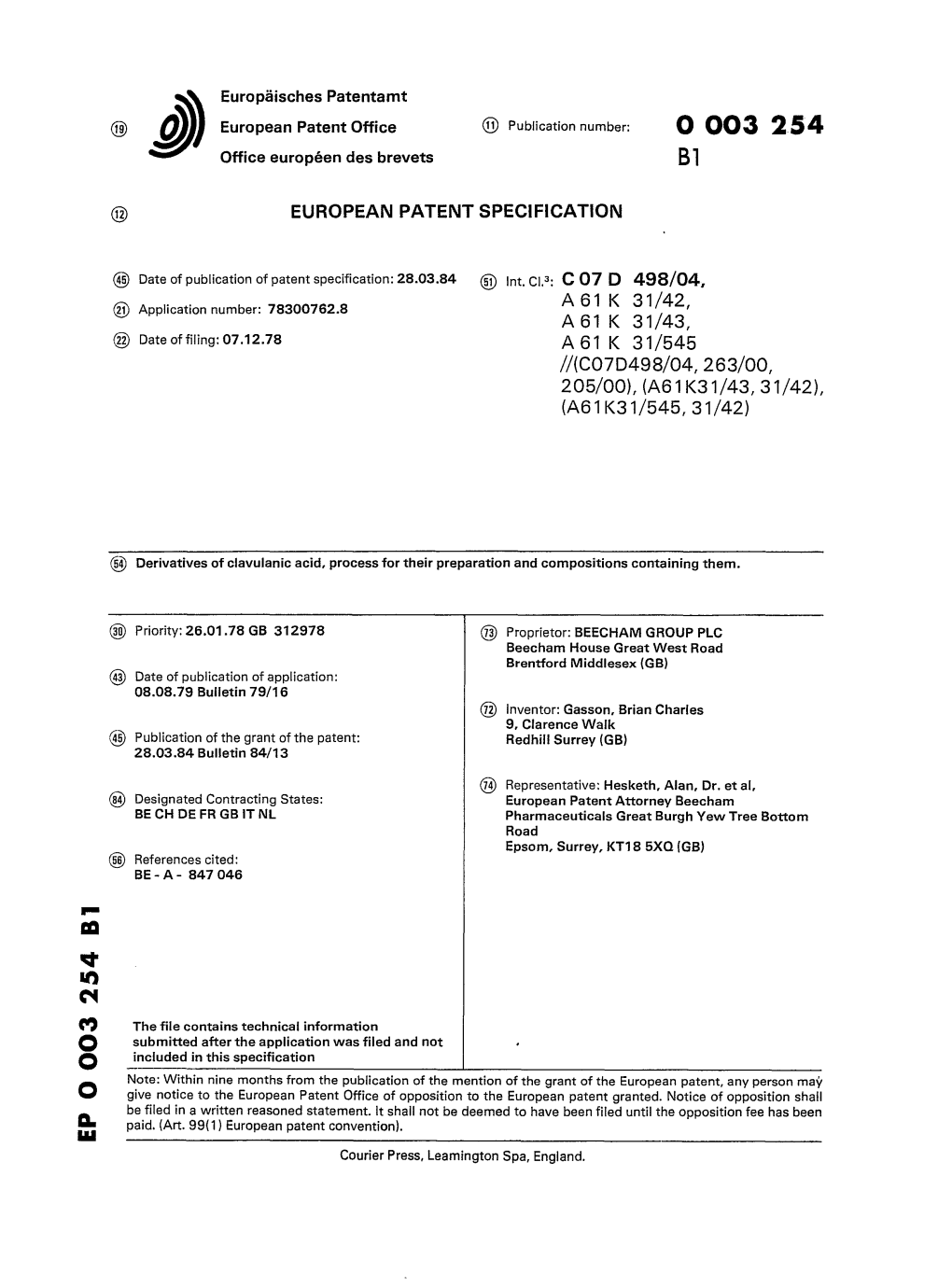 Derivatives of Clavulanic Acid, Process for Their Preparation And