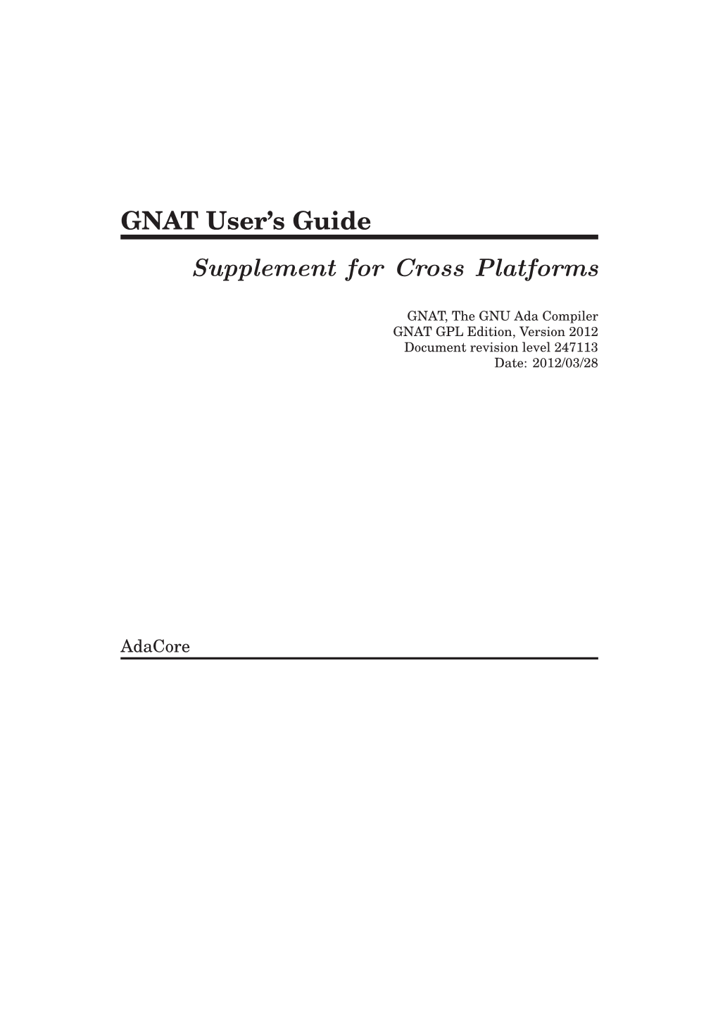 GNAT for Cross-Platforms