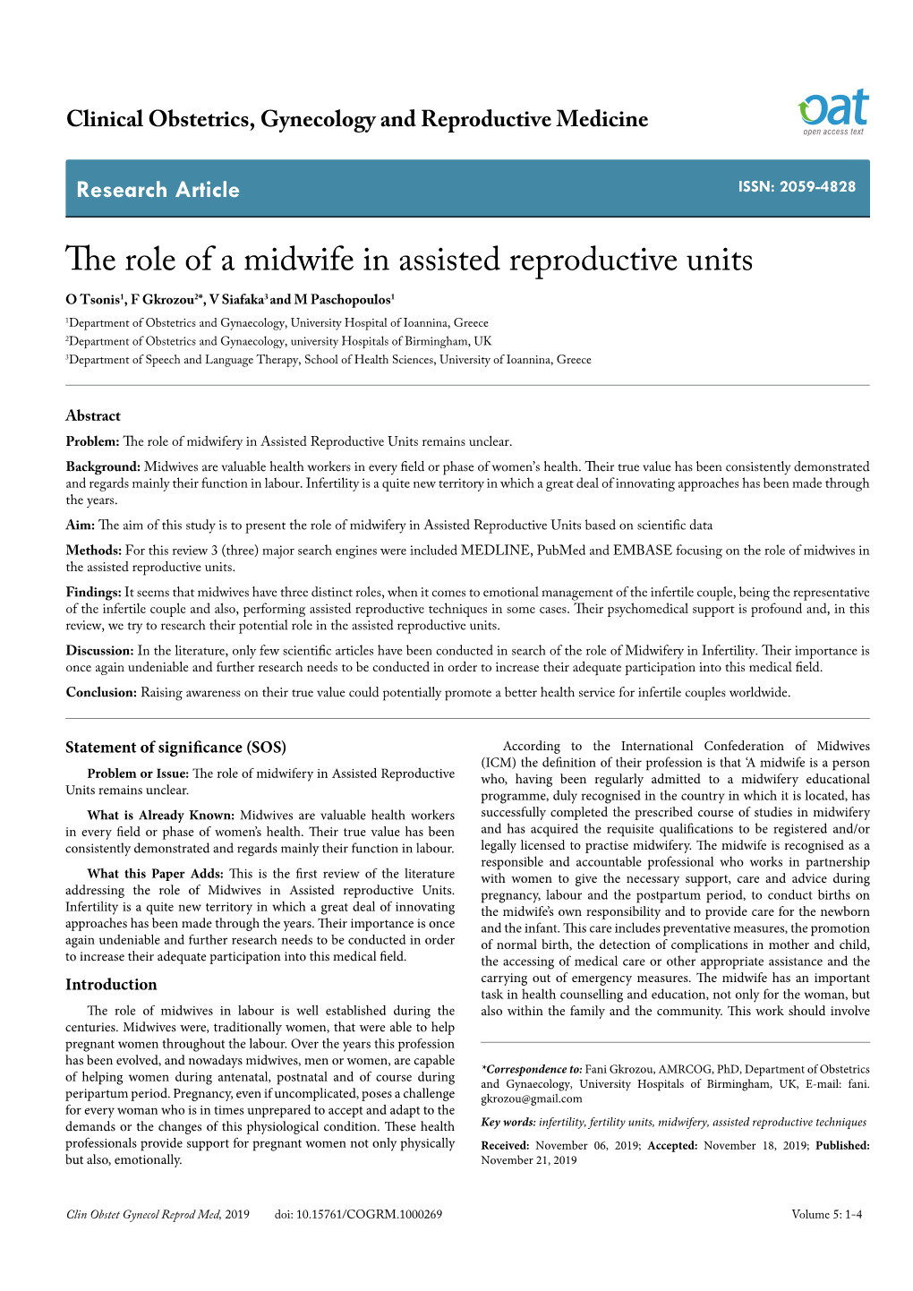 The Role of a Midwife in Assisted Reproductive Units