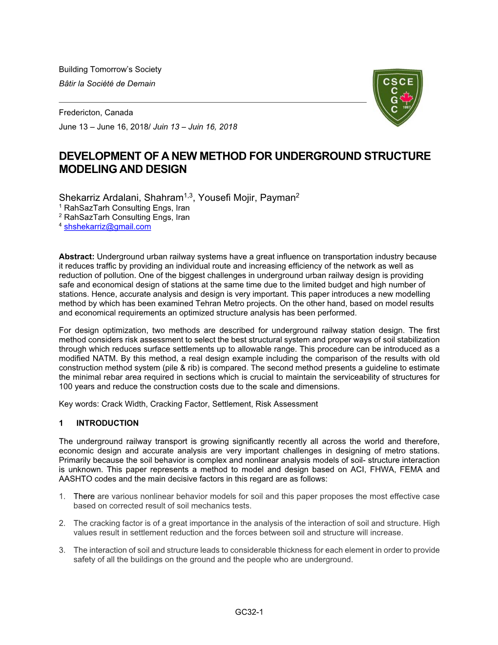 Development of a New Method for Underground Structure Modeling and Design