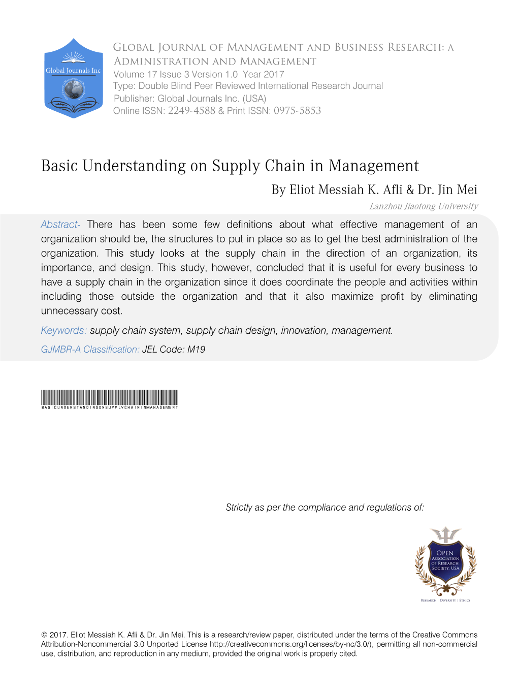 Basic Understanding on Supply Chain in Management by Eliot Messiah K