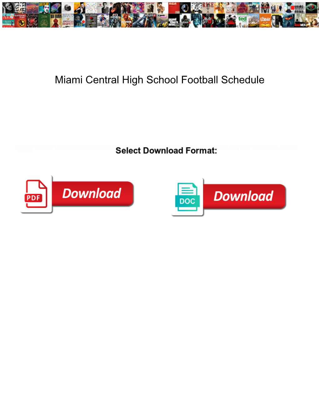 Miami Central High School Football Schedule