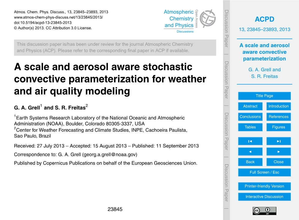 A Scale and Aerosol Aware Convective Parameterization