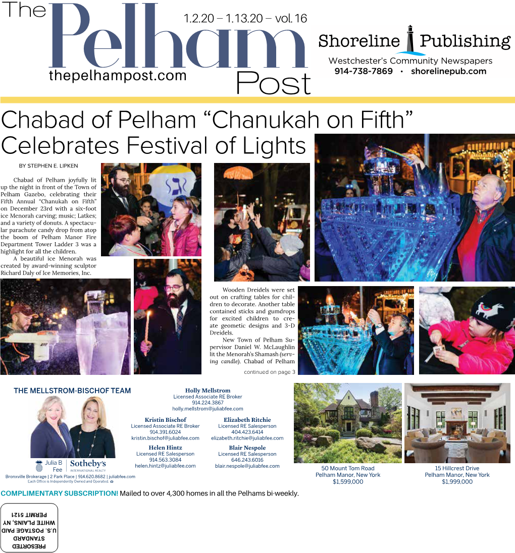 Chabad of Pelham “Chanukah on Fifth” Fifth” on “Chanukah Pelham of Chabad