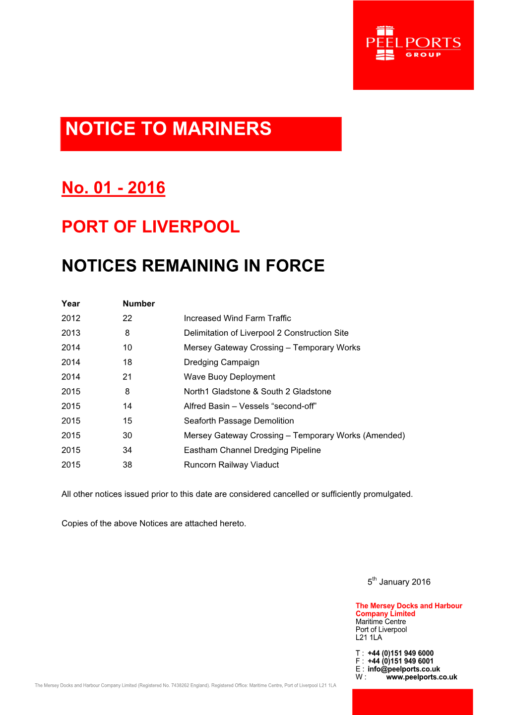 Notice to Mariners