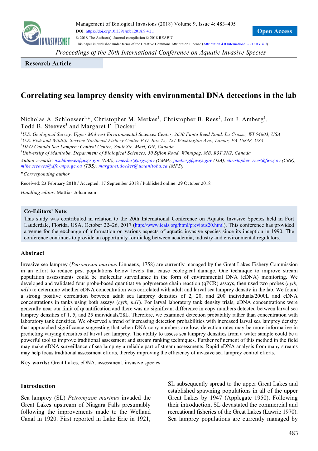 Correlating Sea Lamprey Density with Environmental DNA Detections in the Lab