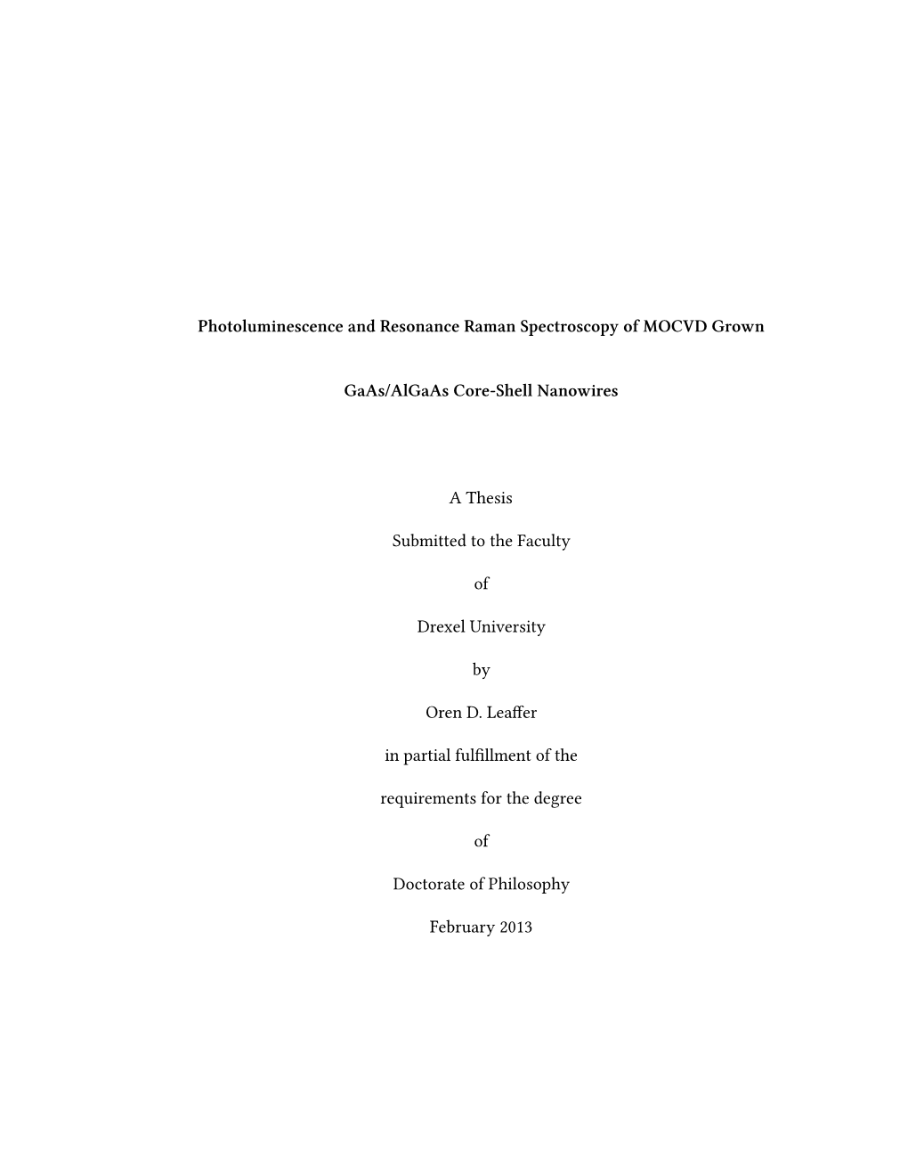 Photoluminescence and Resonance Raman Spectroscopy of MOCVD Grown