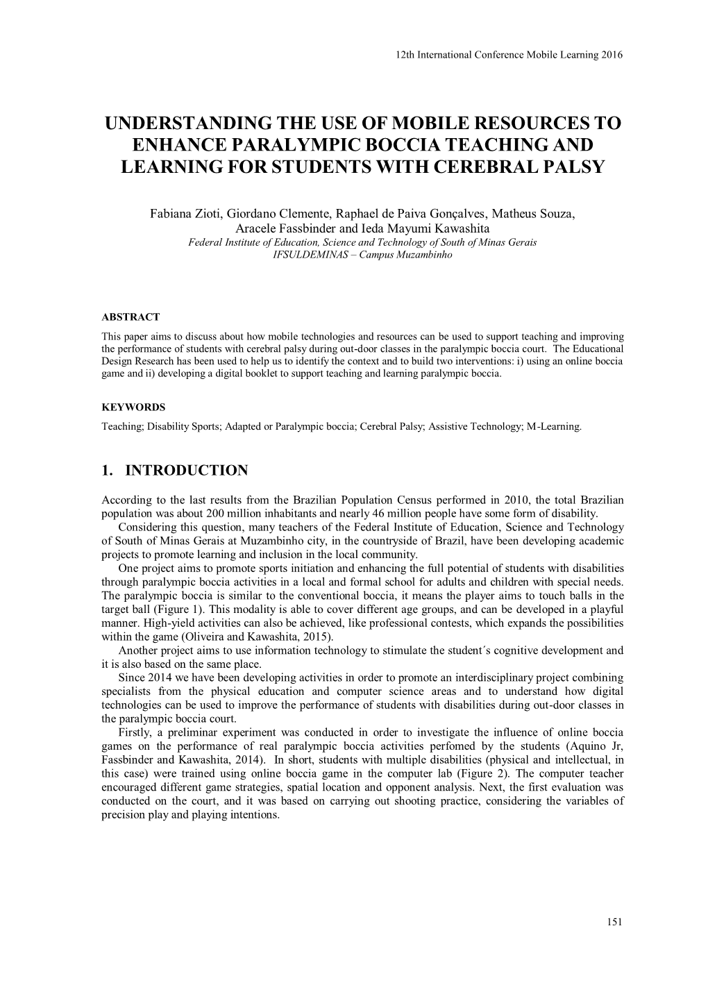 Understanding the Use of Mobile Resources to Enhance Paralympic Boccia Teaching and Learning for Students with Cerebral Palsy