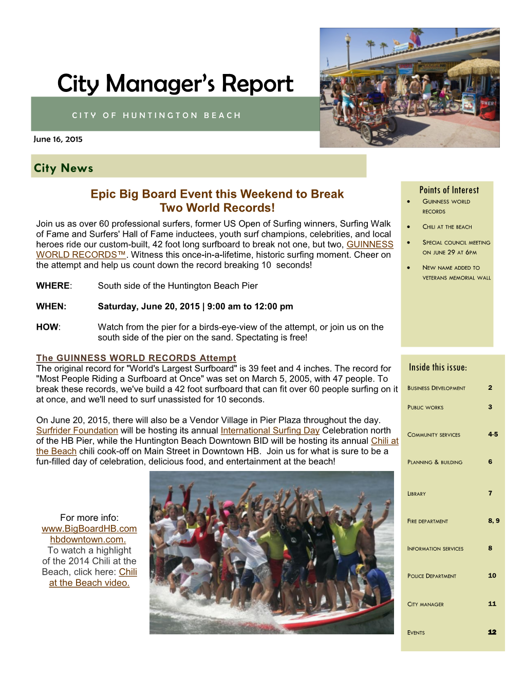 City Manager's Report