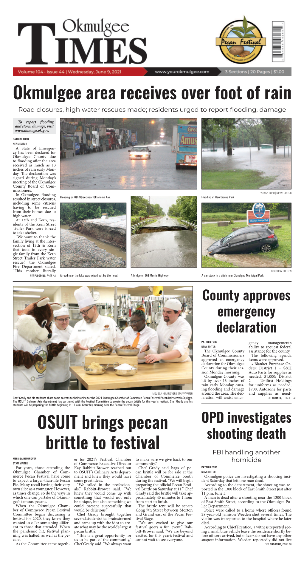 Okmulgee Area Receives Over Foot of Rain Road Closures, High Water Rescues Made; Residents Urged to Report Flooding, Damage