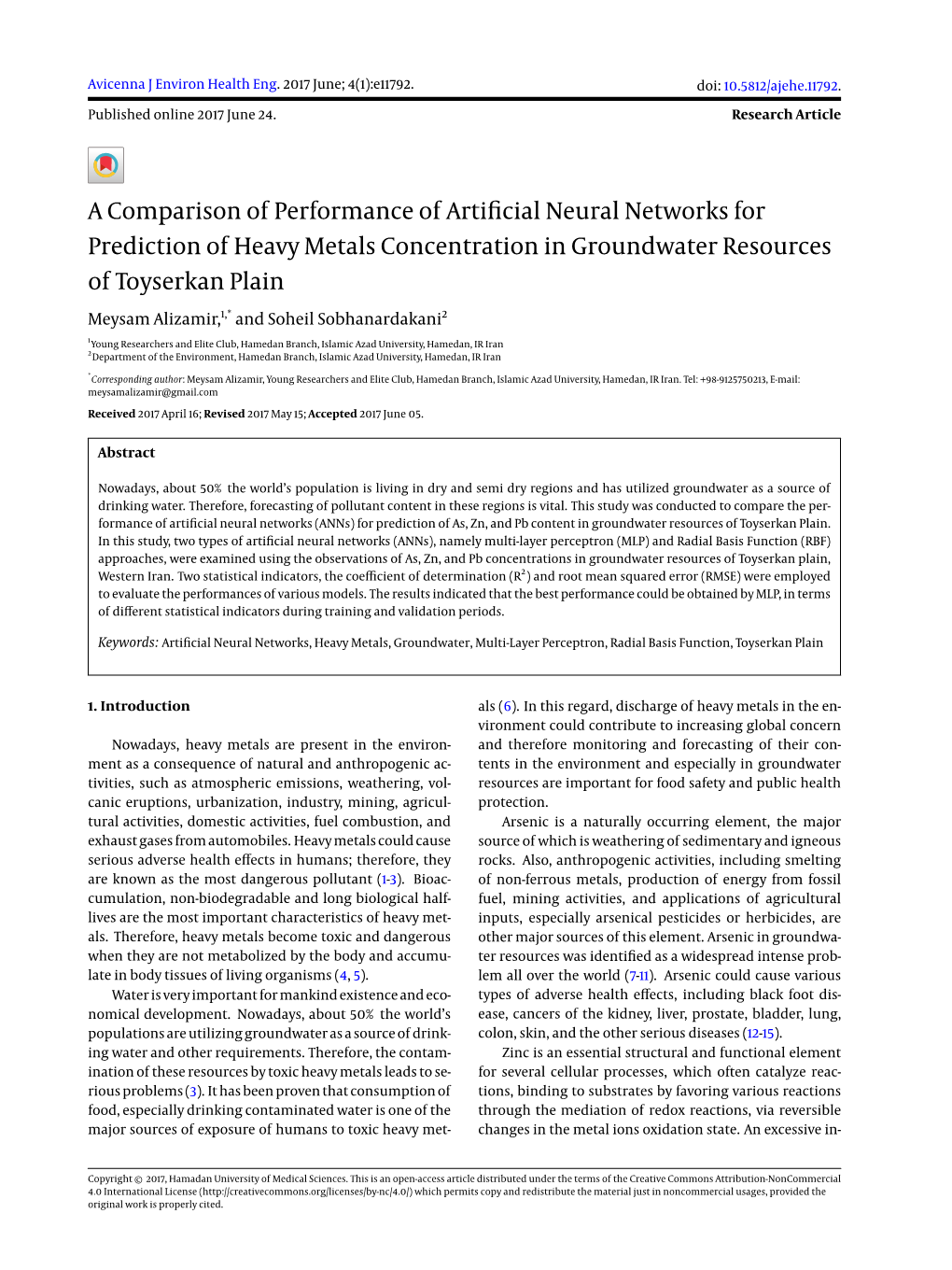 A Comparison of Performance of Artificial Neural Networks For