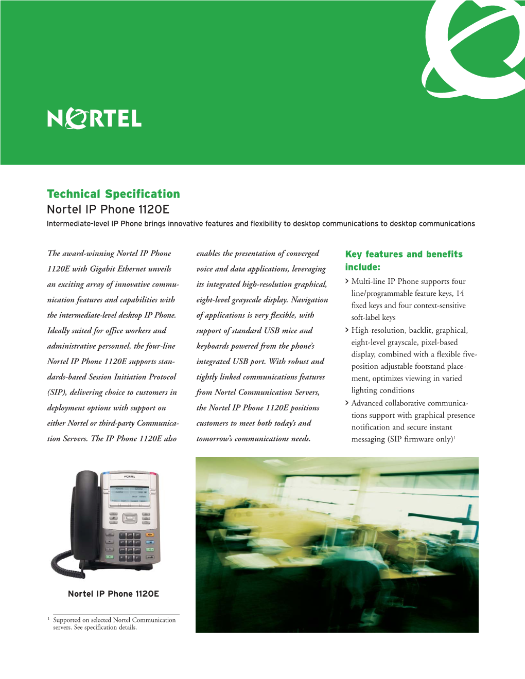 Nortel IP Phone 1120E Technical Specifications