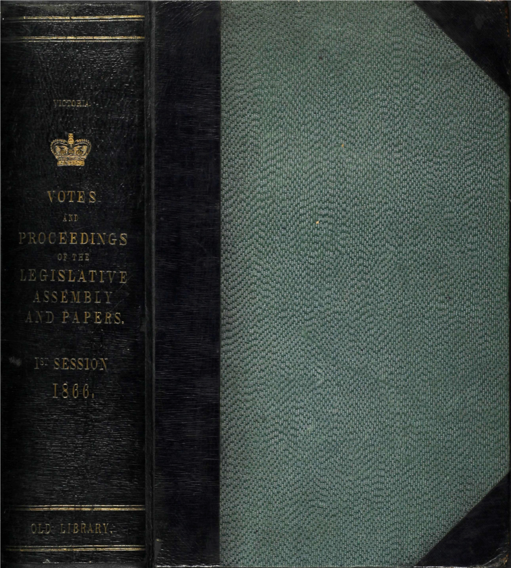 Votes and Proceedings 1866, First Session