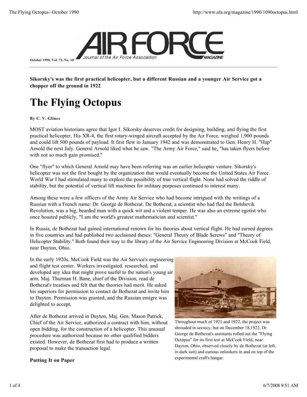 The Flying Octopus--October 1990