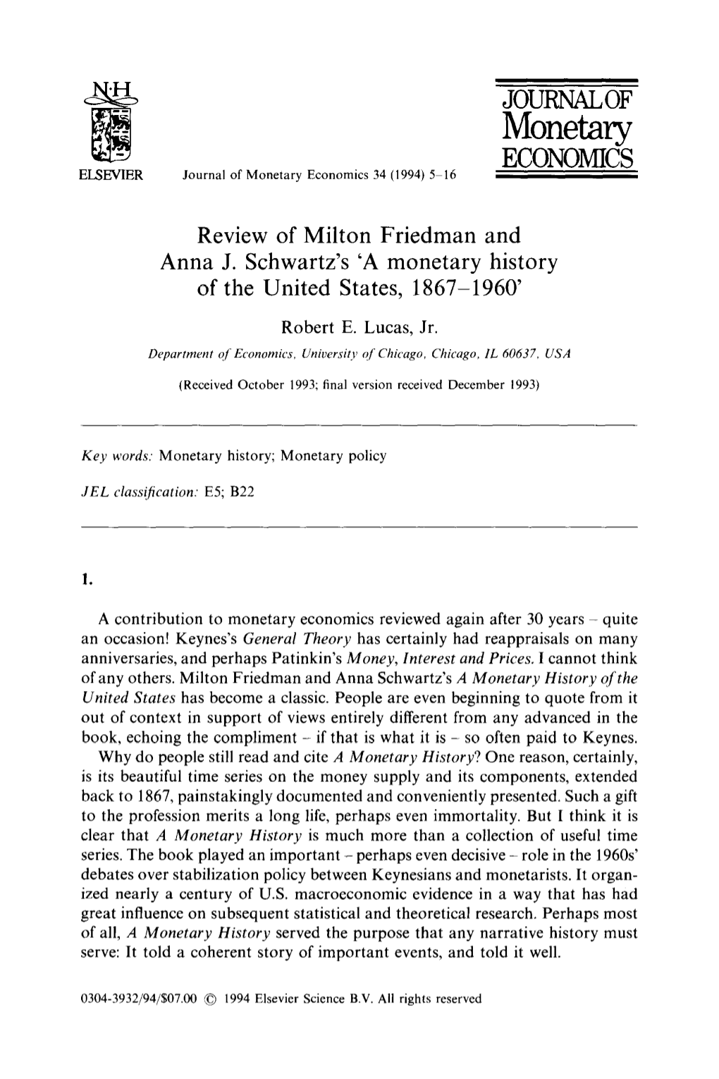 A Monetary History of the United States, 1867-1960’