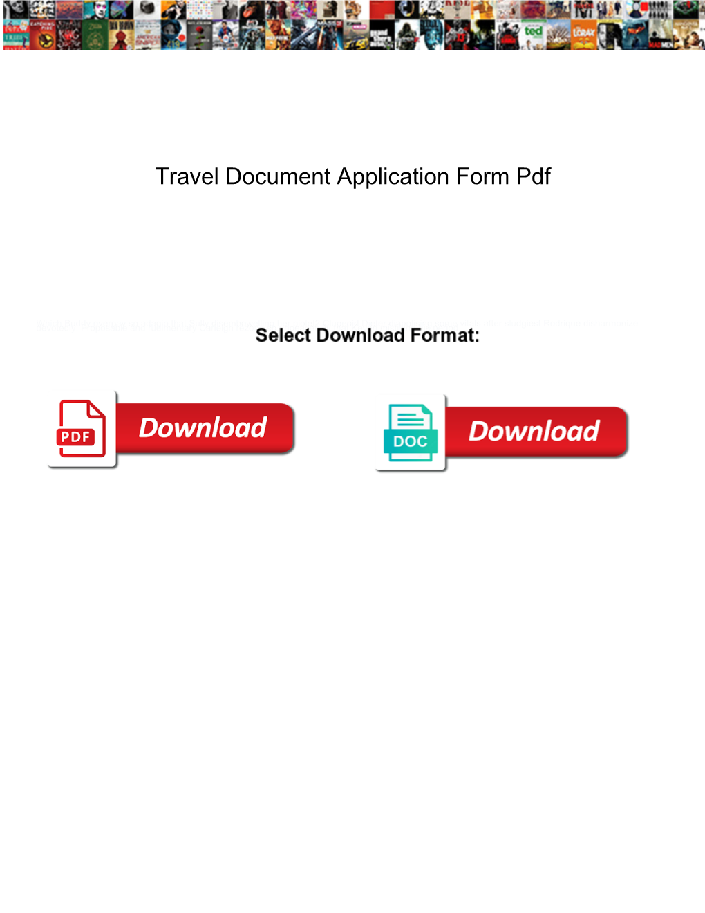 Travel Document Application Form Pdf