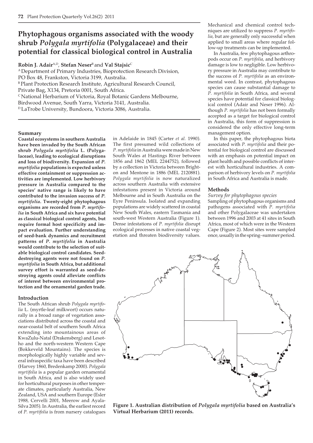 Biological Control Prospects for Polygala