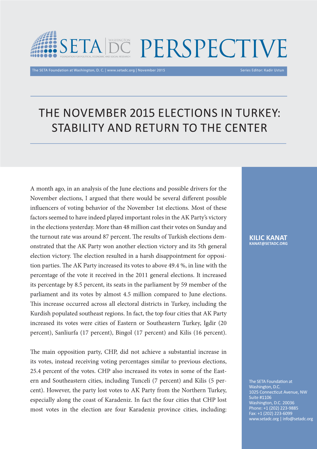 Perspective Seta Dc Foundation for Political, Economic and Social Research Perspective