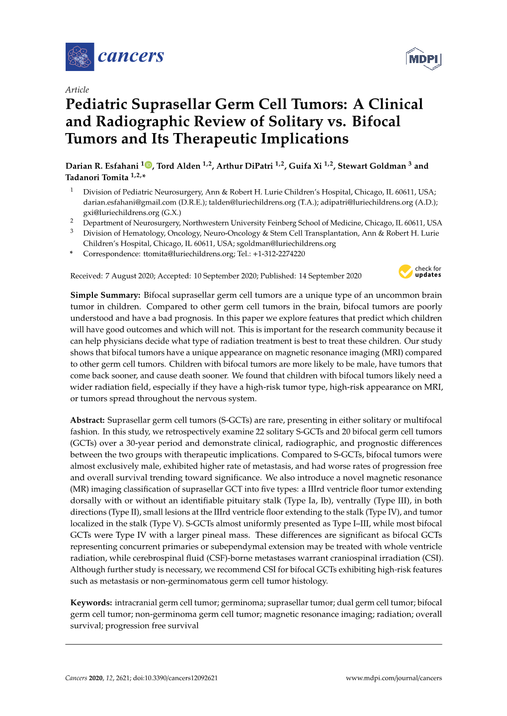 Pediatric Suprasellar Germ Cell Tumors: a Clinical and Radiographic Review of Solitary Vs