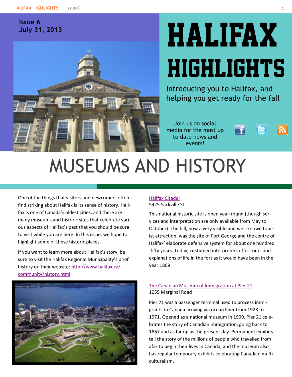 HALIFAX HIGHLIGHTS | Issue 6 1